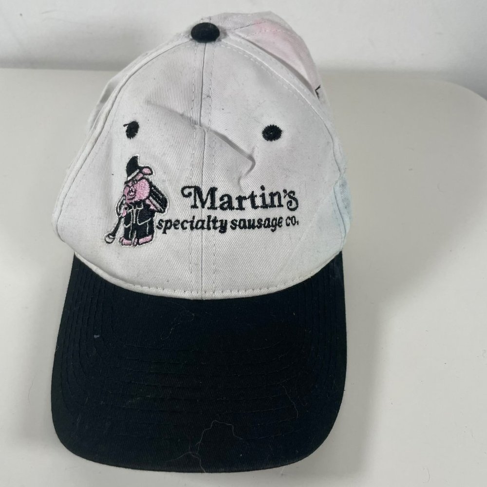 Vintage white Sausage pig embroidered baseball hat